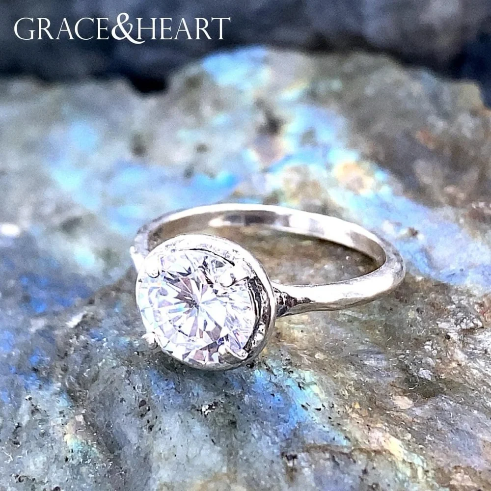 Grace & Heart G&H TWINKLE Ring SIZE 10 .925 Sterling Silver CZ Jewelry Brand New